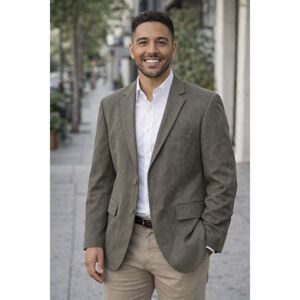 Via Europa Men’s Olive Green Blazer 38S Short Smart Casual Jacket Preppy